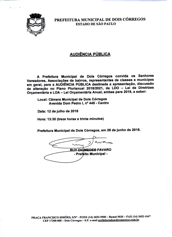 Audiência Pública de 12/07/2018